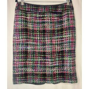 Talbots Size 10 Multicolor Wool Blend Tweed Pencil Skirt